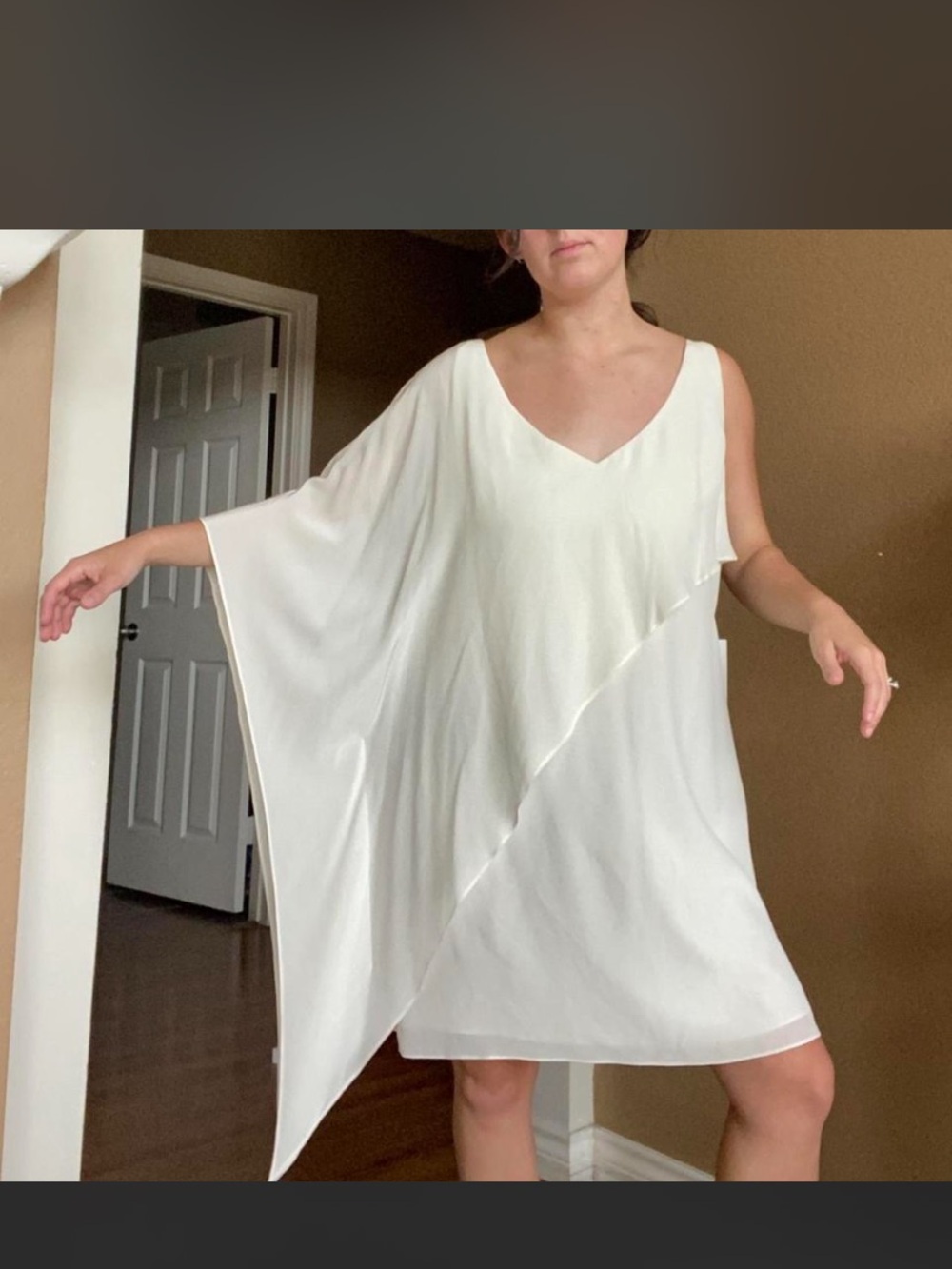JAYGODFREY White Flowy Asymmetrical Dress